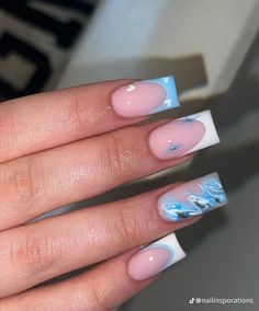 Blue Summer Nails, Ocean Nails, Lilac Nails, Baby Blue Nails, Punk Nails, Hard Nails, Subtle Nails, Colored Acrylic Nails