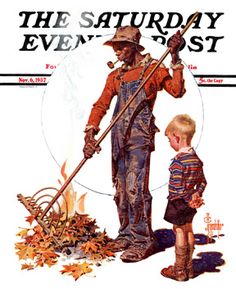 the saturday evening magazine cover shows a boy and an older man standing next to each other