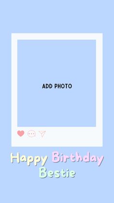 a birthday card with the words happy birthday bestie and an image of a square frame