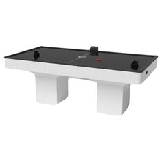 a black and white pool table with one red ball on it's end, in front of a white background