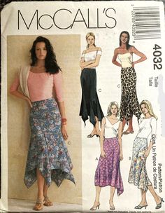 a women's skirt and top sewing pattern