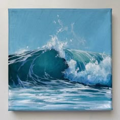 a painting of a wave in the ocean