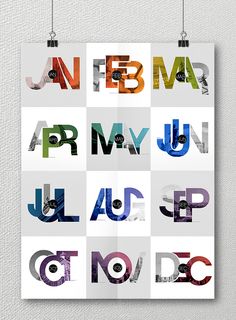 a poster that has different letters on it