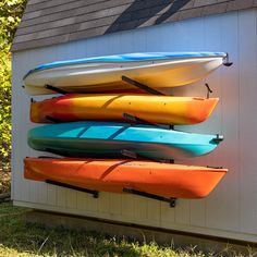 outdoor kayak wall mount storage 4 Kayak Storage Rack, Skateboard Storage, Colonial Beach, Kayak Storage Rack, Recreational Kayak, Outdoor Storage Solutions, Tandem Kayaking, Kayak Storage, Kayak Rack