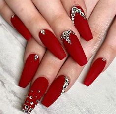 Red Bridal Nail Art. There are any references about Red Bridal Nail Art in here. you can look below. I hope this article about Red Bridal Nail Art can be useful for you. Please remember that this article is for reference purposes only. #red #bridal #nail #art Nail Art Vermelho, Red Wedding Nails, Long Red Nails, Bridal Nails Designs, Bridal Nail Art, Red Nail Art, Red Acrylic Nails, Nails Design With Rhinestones, Red Nail Designs