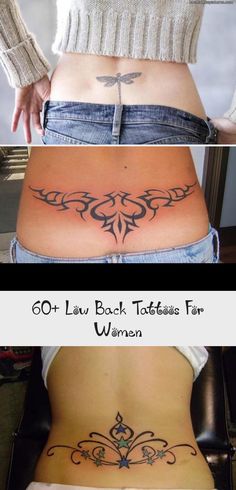 the back of a woman's stomach with tattoos on it and an image of her lower