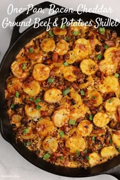 one pan bacon and cheddar gourmet beef and potatoes skillet recipe