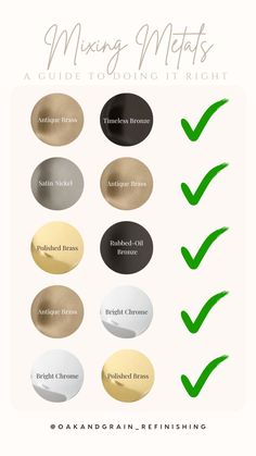 the color guide for mixing metals