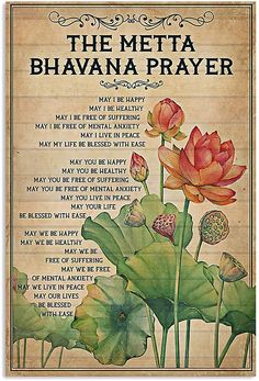 Metta Bhavana, Buddhism Beliefs, Metta Meditation, Lotus Wall Art, Meditation Methods, Meditation Scripts, Loving Kindness Meditation, Loving Kindness, Buddhist Wisdom