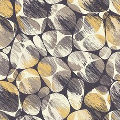 an abstract pattern made up of circles and dots in grey, yellow and white colors