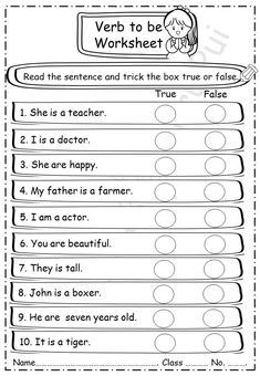 worksheet for the verb to be worksheet, with pictures and words