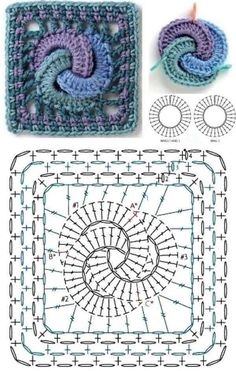 the crochet pattern is shown with instructions to make it look like an object