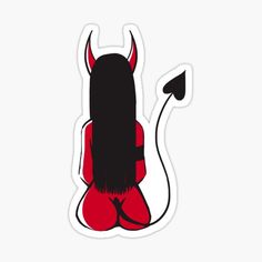 a woman with long hair and horns sticker