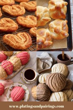 different types of pastries and desserts on a cooling rack with text overlay