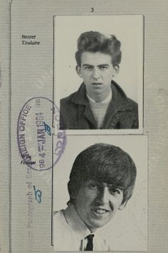 an old photo of two young men with hair in the middle and one wearing a tie