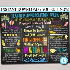 a chalkboard sign with the words teacher appreciation week written on it