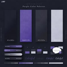 the purple color palettes are all in different colors and sizes, including one for each