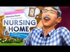 a cartoon character with headphones on and an ad for the interactive nurse nursing home