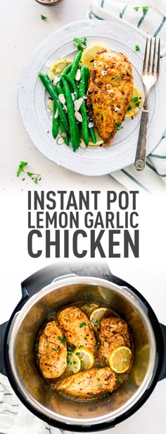 the instant pot lemon garlic chicken is ready to be cooked