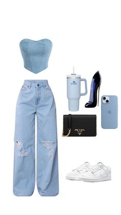 Outfits Azul, Look Legging, Trendy Outfits For Teens, Everyday Fashion Outfits, Casual Day Outfits, Denim Chic