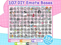 an emotete sticker sheet with lots of emo emoticions on it