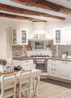 the kitchen is clean and ready to be used for cooking or dining room furniture,