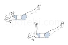 the woman is doing exercises on her legs