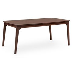 a wooden table with two legs and a long rectangular top on an isolated white background