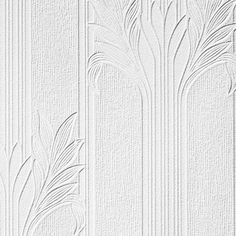 white textured wallpaper with an intricate design on the front and back panels,