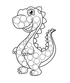 a cartoon dinosaur with dots on it's chest