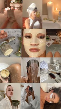 Skincare Aesthetic Wallpaper, Desired Face Ideas, Slay Aesthetic, Photographie Indie, Collage Of Photos, Selfcare Skincare, Pretty Skin Care, Skincare Aesthetic