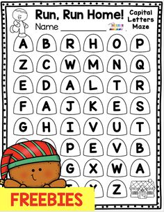 a printable alphabet worksheet for kids to practice letters and numbers