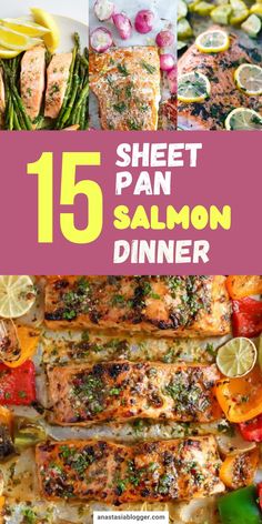 sheet pan salmon dinner with lemons and asparagus