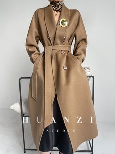 Introducing the Huanzi Vellor tweed blazer coat, the epitome of class and sophistication. Crafted with high-end double-sided cashmere wool, it is designed to be chic, elegant, fashionable, and classy - perfect for the discerning individual who prefers to make a statement of style and high class. Perfect for the fall and autumn seasons. 【Size Information】 size Raglan sleeves chest circumference waistline clothes length S 70 108 110 115.5 m 71 112 114 116.5 Luxury Beige Double-breasted Wool Coat, Luxury Long Sleeve Outerwear With Hidden Button Closure, Luxury Brown Wool Coat With Double Button Closure, Luxury Long Beige Wool Coat, Timeless Wool Coat With Double Button Closure For Office, Luxury Long Wool Outerwear, Luxury Long Sleeve Workwear Outerwear, Luxury Long Sleeve Outerwear For Work, Luxury Cashmere Outerwear For Fall