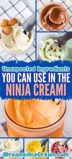 an image of ice creams with the words you can use in the ninja cream