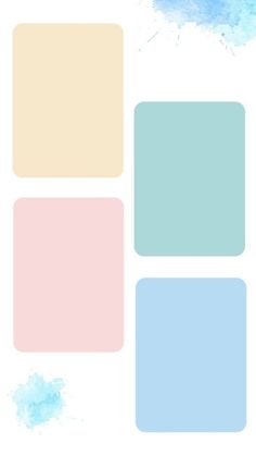 four squares with different colors in them on a white background, one is blue and the other is pink