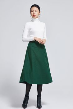 Button front A line wool skirt 2284# – XiaoLizi Elegant Winter Skirt With Buttons, Winter Knee-length Skirt With Button Closure, Knee-length Winter Skirt With Buttons, Knee-length Button Skirt For Winter, Knee-length Skirt With Buttons For Winter, Elegant Winter Skirt With Button Closure, Winter Green Pencil Skirt, Green Winter Pencil Skirt, Winter Workwear Skirt With Button Closure