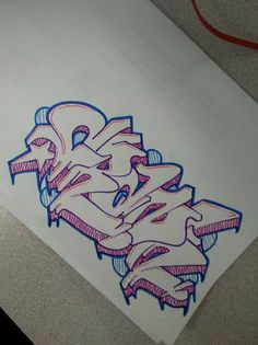 a piece of paper with some graffiti on it