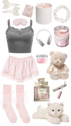 mine! #coquette #night #sleep #bed #pink #aesthetic #foryoupage Bed Pink Aesthetic, Coquette Sleepover, Coquette Pyjamas, Sleep Wear Aesthetic, Sleep Outfit Aesthetic, Coquette Pjs, Bed Outfits, Coquette Pajamas, Coquette Bed