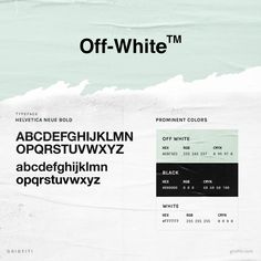 an off - white typeface with different font and numbers