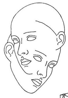 a line drawing of a woman's face