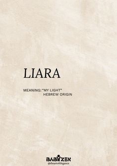 an image of a book cover with the title'liara meaning - my light '