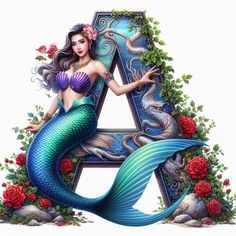 Free Printables Organization, Beautiful Mermaids, Women Art, Mermaid Art, Alphabet And Numbers, Female Art, Free Printables, Alphabet, Mermaid