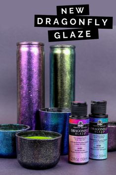 the new dragonfly glaze is being used to make glitter candles and other crafting supplies