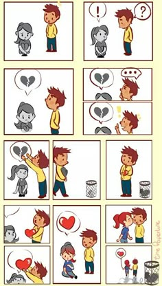 the comic strip shows how to say i love you