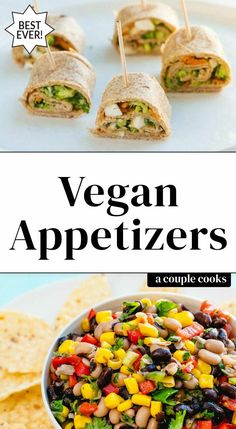 vegan appetizers with black eyed peas and corn