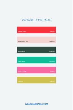 the vintage christmas card has been designed to look like it is in different colors and sizes