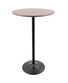 a round table with a black base on an isolated white background for use in any room