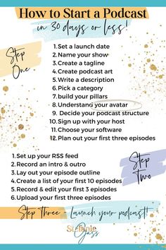 How to Start a Podcast in 30 days or less Starting A Podcast How To, How To Begin A Podcast, How To Make A Podcast Tips, Know For Sure Podcast, How To Plan A Podcast, How To Make Podcasts, Podcast Start Up Checklist, What Do You Need To Start A Podcast, Podcast Launch Checklist