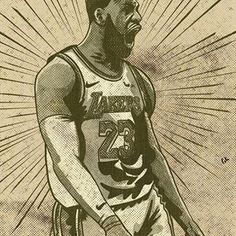 a drawing of a basketball player holding a ball